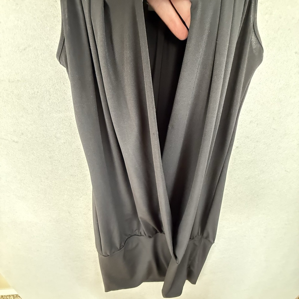 VTG Wet Seal Black Sequin Neck Halter Top/Dress Banded Sz M Sleeveless 90's Y2K - Picture 8 of 9